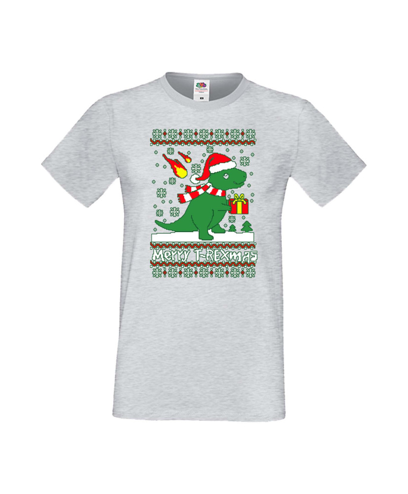 Мъжка Коледна Тениска Подарък За Коледа Нова Година T-Rex Christmas