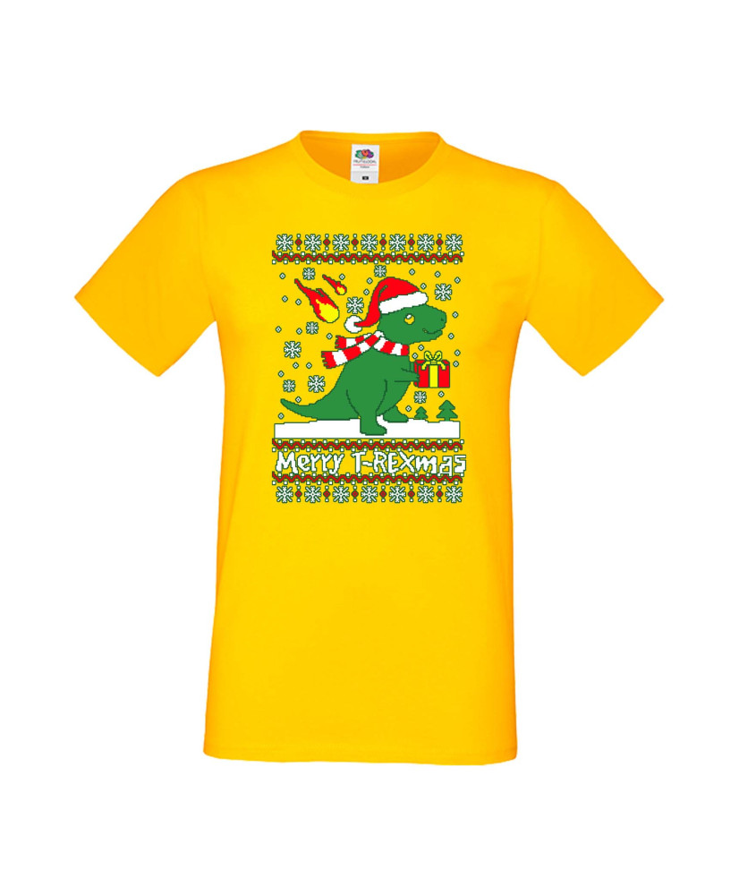 Мъжка Коледна Тениска Подарък За Коледа Нова Година T-Rex Christmas