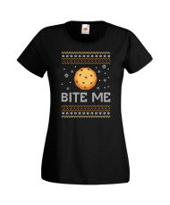 Дамска Коледна Тениска Christmas Holiday Bite Me Christmas Cookie