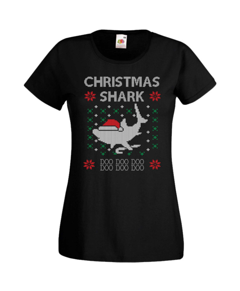 Дамска Коледна Тениска Christmas Holiday Christmas Shark Doo Doo Doo Дамска Коледна Тениска Christmas Holiday Christmas Shark Doo Doo Doo