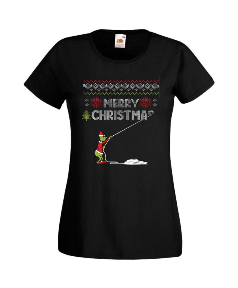 Дамска Коледна Тениска Christmas Holiday Grinch Merry Christmas Дамска Коледна Тениска Christmas Holiday Grinch Merry Christmas