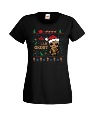 Дамска Коледна Тениска Christmas Holiday Guardians Of The Galaxy Groot Christmas 02
