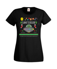 Дамска Коледна Тениска Christmas Holiday I Want To Believe