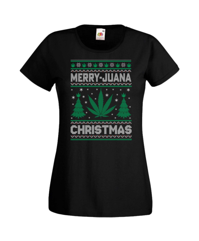Дамска Коледна Тениска Christmas Holiday Merry Juana Christma Дамска Коледна Тениска Christmas Holiday Merry Juana Christma