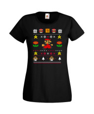 Дамска Коледна Тениска Christmas Holiday Super Mario Nintendo