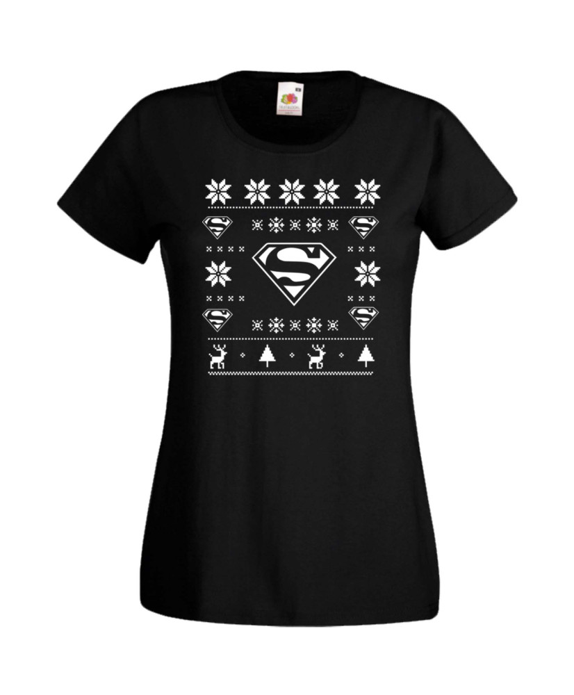 Дамска Коледна Тениска Christmas Holiday Superman Christmas Logo Дамска Коледна Тениска Christmas Holiday Superman Christmas Logo