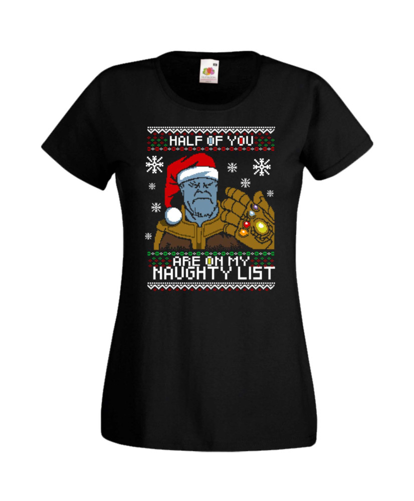 Дамска Коледна Тениска Christmas Holiday Thanos Santa 01 Дамска Коледна Тениска Christmas Holiday Thanos Santa 01