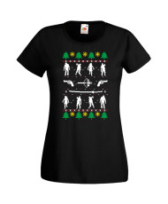 Дамска Коледна Тениска Christmas Holiday The Walking Dead Zombies Christmas 01