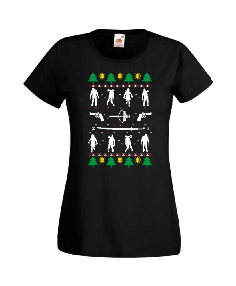 Дамска Коледна Тениска Christmas Holiday The Walking Dead Zombies Christmas 01 Дамска Коледна Тениска Christmas Holiday The Walking Dead Zombies Christmas 01