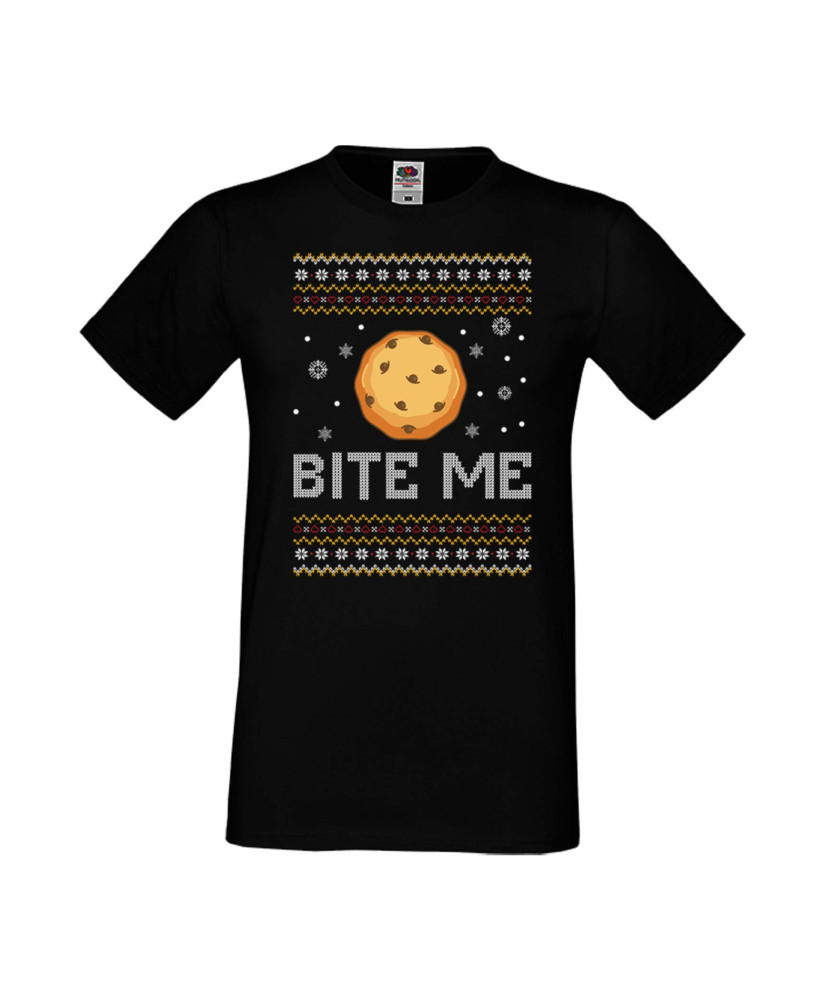 Мъжка Коледна Тениска Christmas Holiday Bite Me Christmas Cookie