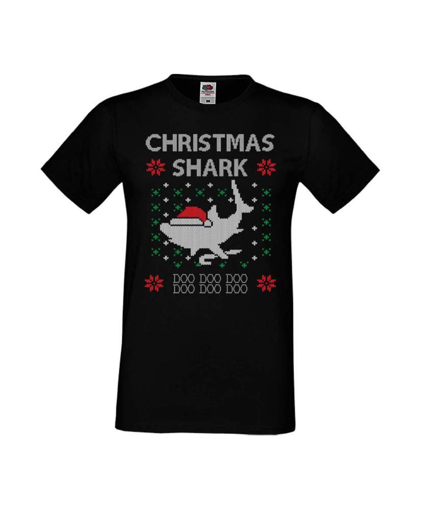 Мъжка Коледна Тениска Christmas Holiday Christmas Shark Doo Doo Doo