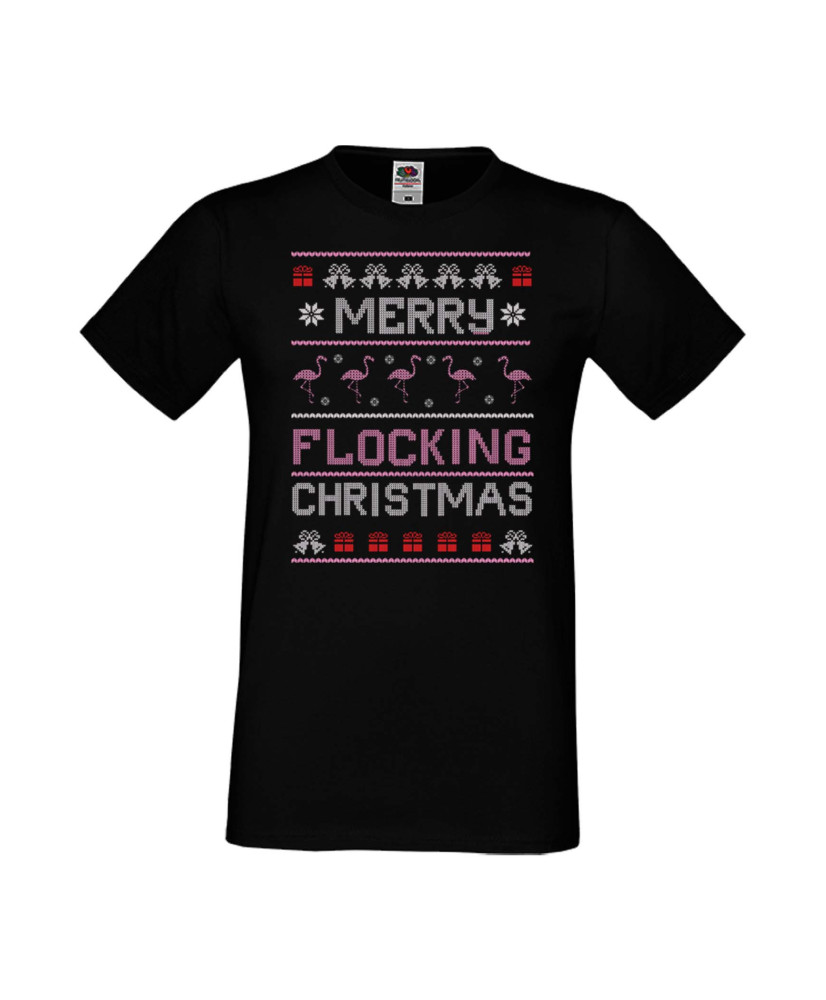 Мъжка Коледна Тениска Christmas Holiday Merry Flocking Christmas