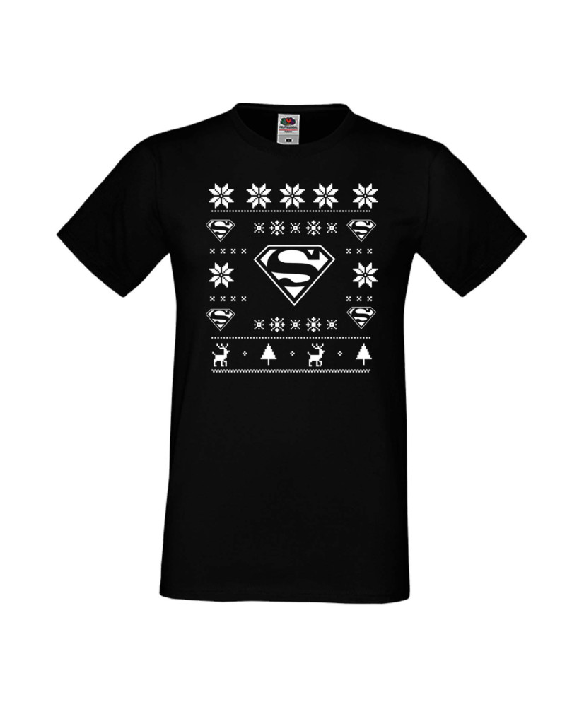 Мъжка Коледна Тениска Christmas Holiday Superman Christmas Logo