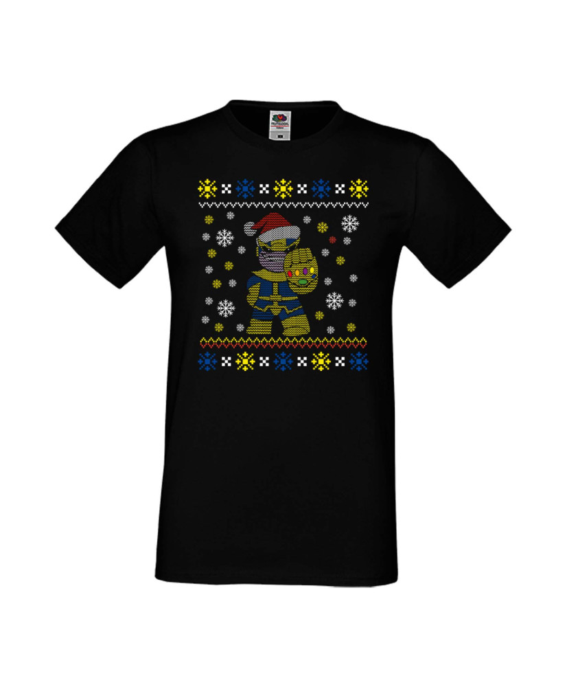 Мъжка Коледна Тениска Christmas Holiday Thanos Santa 02