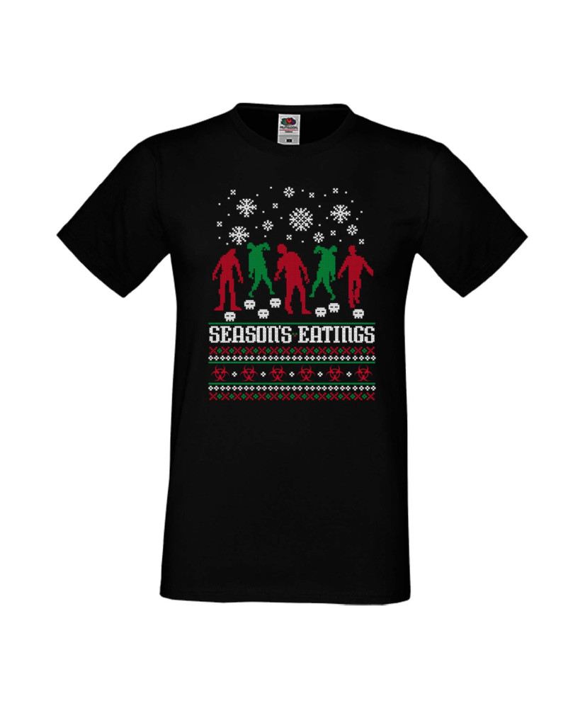 Мъжка Коледна Тениска Christmas Holiday The Walking Dead Zombies Christmas 02