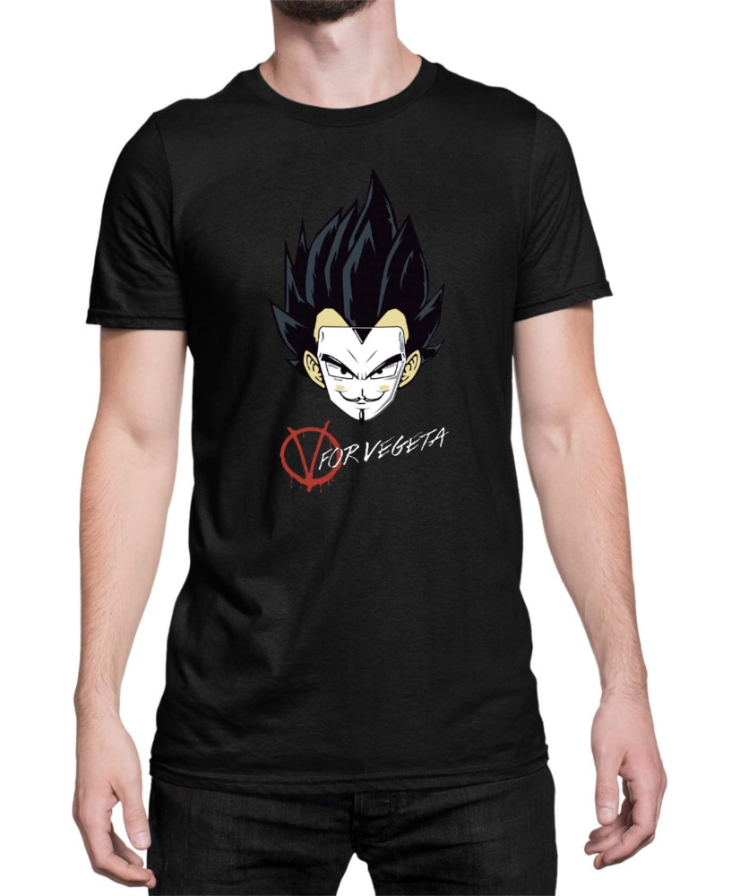 Мъжка Тениска Dragon Ball Z V For Vegeta Мъжка Тениска Dragon Ball Z V For Vegeta