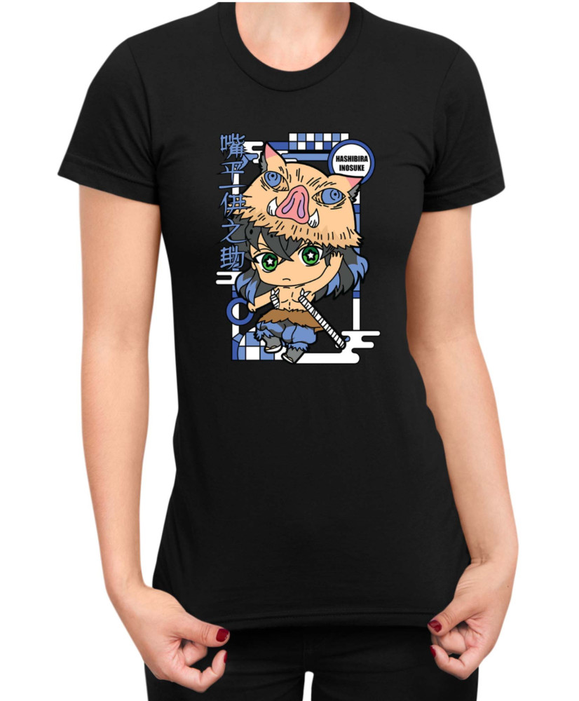 Дамска Тениска Demon Slayer Kimetsu No Yaiba Chibiinosuke Дамска Тениска Demon Slayer Kimetsu No Yaiba Chibiinosuke