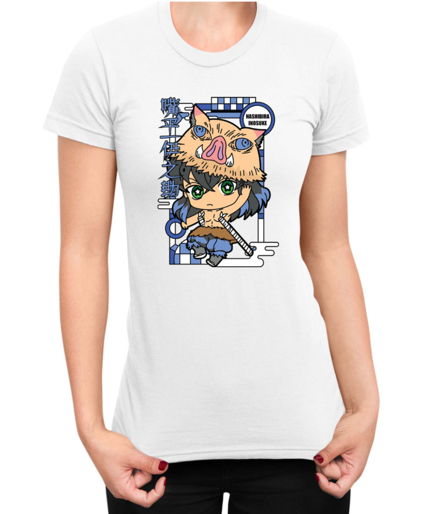 Дамска Тениска Demon Slayer Kimetsu No Yaiba Chibiinosuke Дамска Тениска Demon Slayer Kimetsu No Yaiba Chibiinosuke