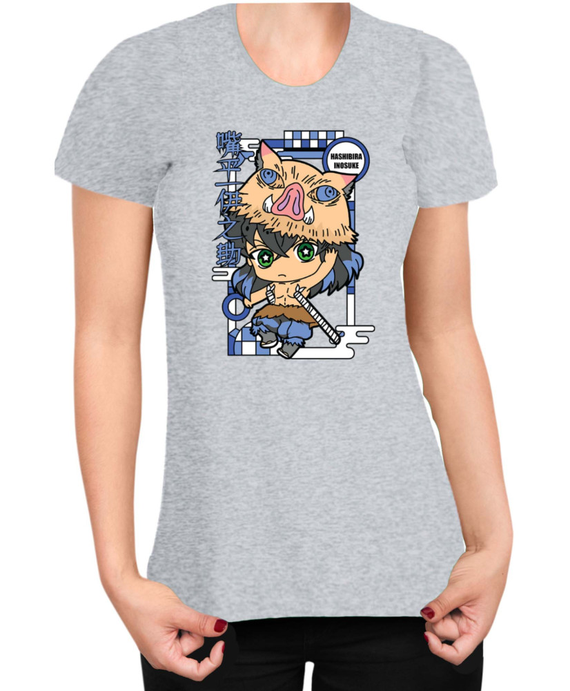 Дамска Тениска Demon Slayer Kimetsu No Yaiba Chibiinosuke Дамска Тениска Demon Slayer Kimetsu No Yaiba Chibiinosuke