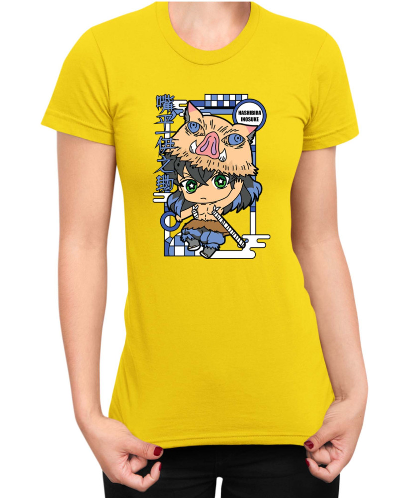 Дамска Тениска Demon Slayer Kimetsu No Yaiba Chibiinosuke Дамска Тениска Demon Slayer Kimetsu No Yaiba Chibiinosuke