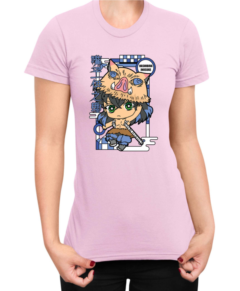 Дамска Тениска Demon Slayer Kimetsu No Yaiba Chibiinosuke Дамска Тениска Demon Slayer Kimetsu No Yaiba Chibiinosuke