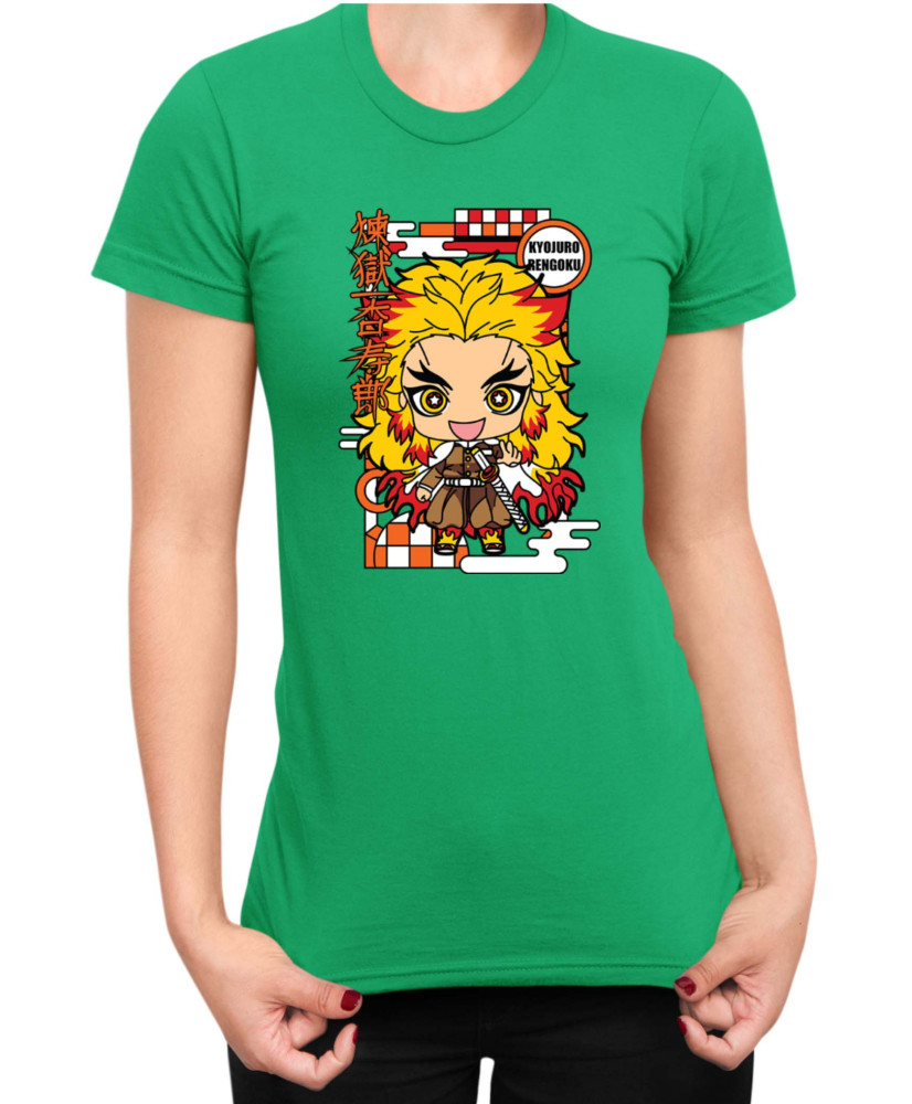 Дамска Тениска Demon Slayer Kimetsu No Yaiba Chibirengoku