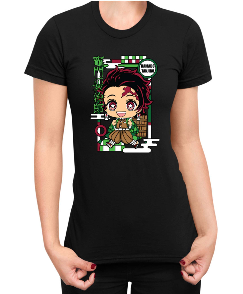 Дамска Тениска Demon Slayer Kimetsu No Yaiba Chibitanjiro Дамска Тениска Demon Slayer Kimetsu No Yaiba Chibitanjiro