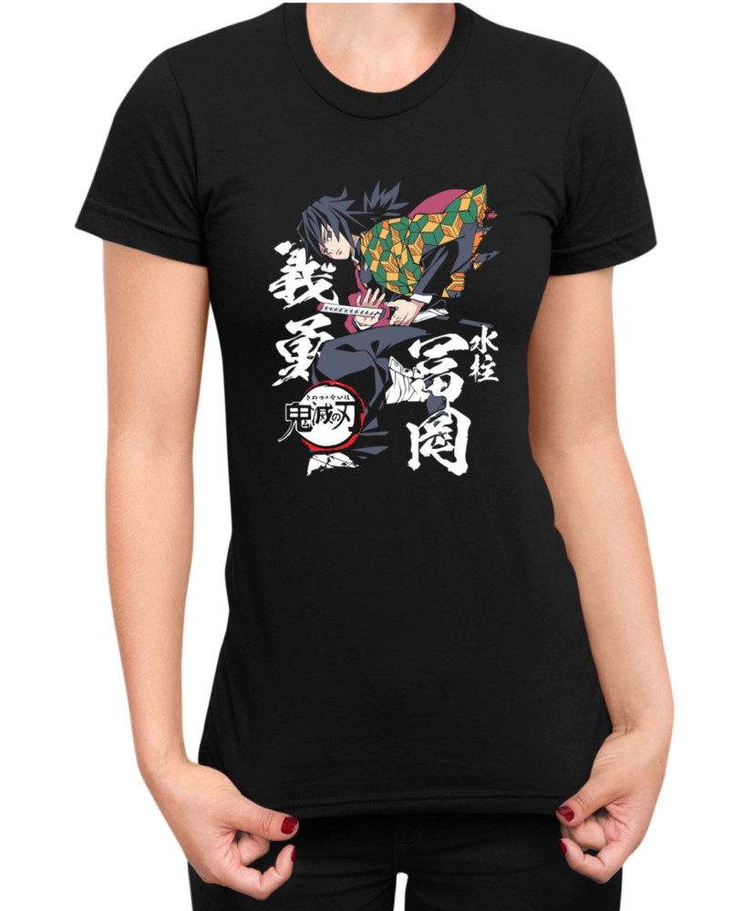 Дамска Тениска Demon Slayer Kimetsu No Yaiba Giyuhashira Дамска Тениска Demon Slayer Kimetsu No Yaiba Giyuhashira