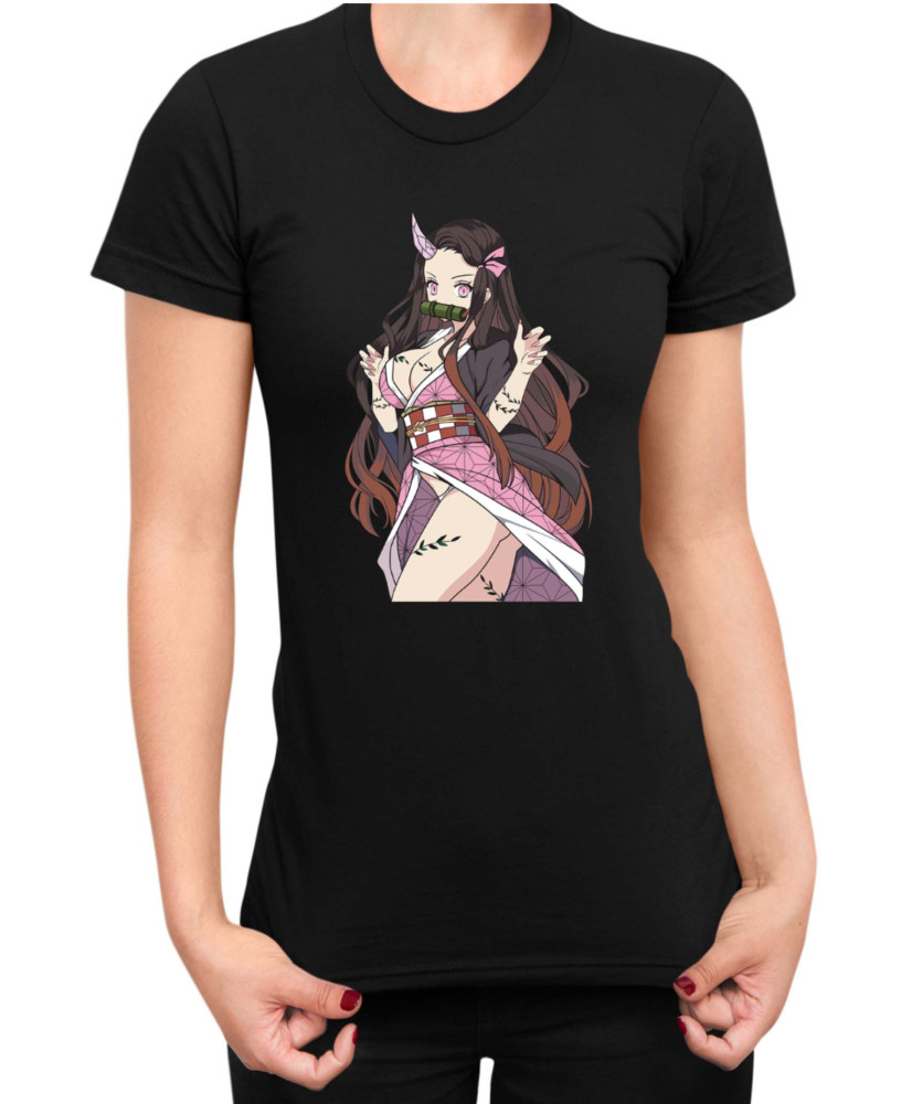 Дамска Тениска Demon Slayer Kimetsu No Yaiba Nezukokamadodemon Дамска Тениска Demon Slayer Kimetsu No Yaiba Nezukokamadodemon
