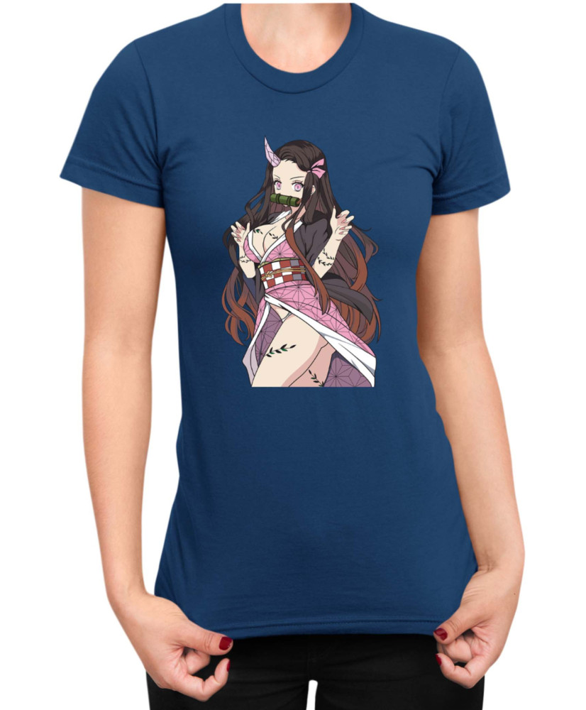 Дамска Тениска Demon Slayer Kimetsu No Yaiba Nezukokamadodemon Дамска Тениска Demon Slayer Kimetsu No Yaiba Nezukokamadodemon