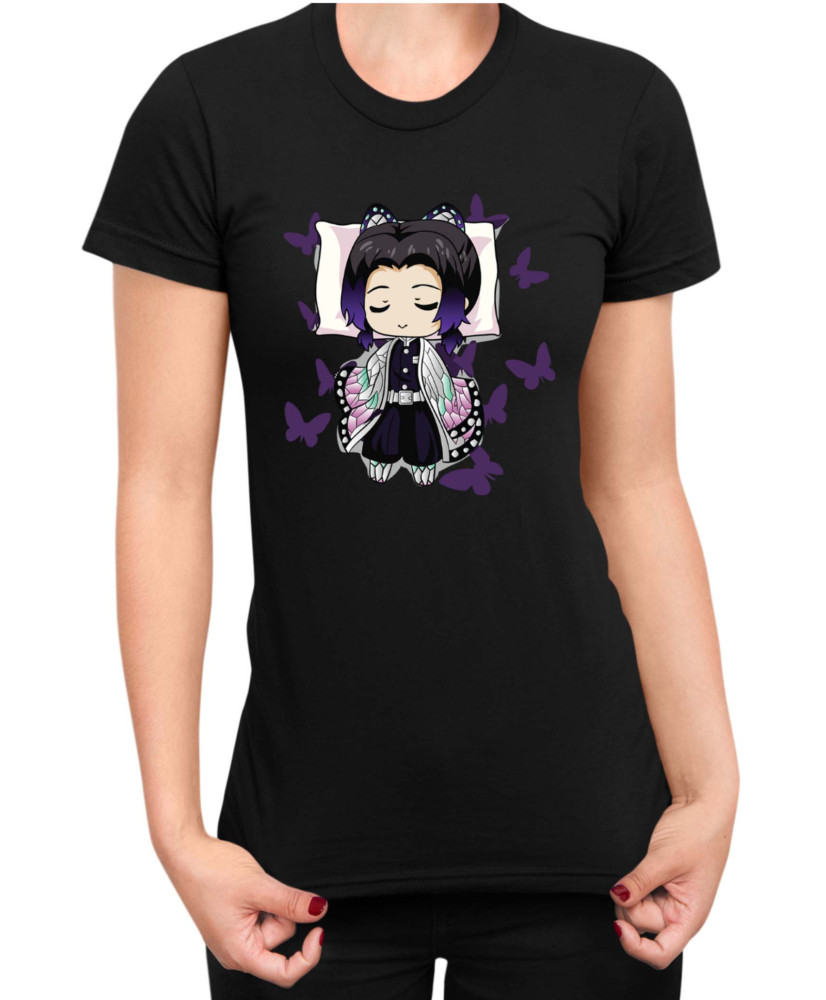 Дамска Тениска Demon Slayer Kimetsu No Yaiba Shinobusleep Дамска Тениска Demon Slayer Kimetsu No Yaiba Shinobusleep