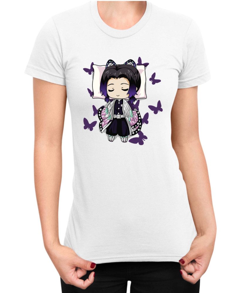 Дамска Тениска Demon Slayer Kimetsu No Yaiba Shinobusleep Дамска Тениска Demon Slayer Kimetsu No Yaiba Shinobusleep