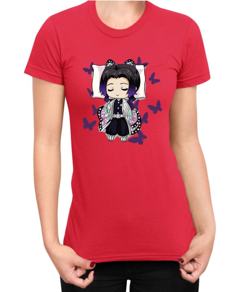 Дамска Тениска Demon Slayer Kimetsu No Yaiba Shinobusleep Дамска Тениска Demon Slayer Kimetsu No Yaiba Shinobusleep