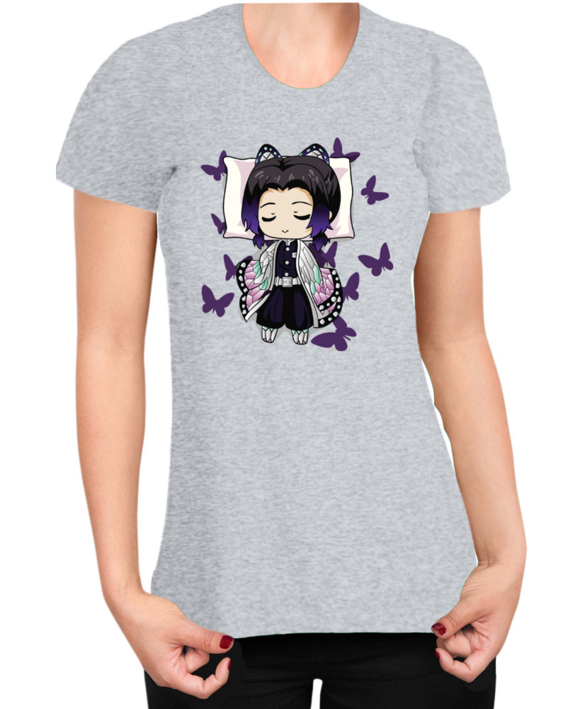 Дамска Тениска Demon Slayer Kimetsu No Yaiba Shinobusleep Дамска Тениска Demon Slayer Kimetsu No Yaiba Shinobusleep