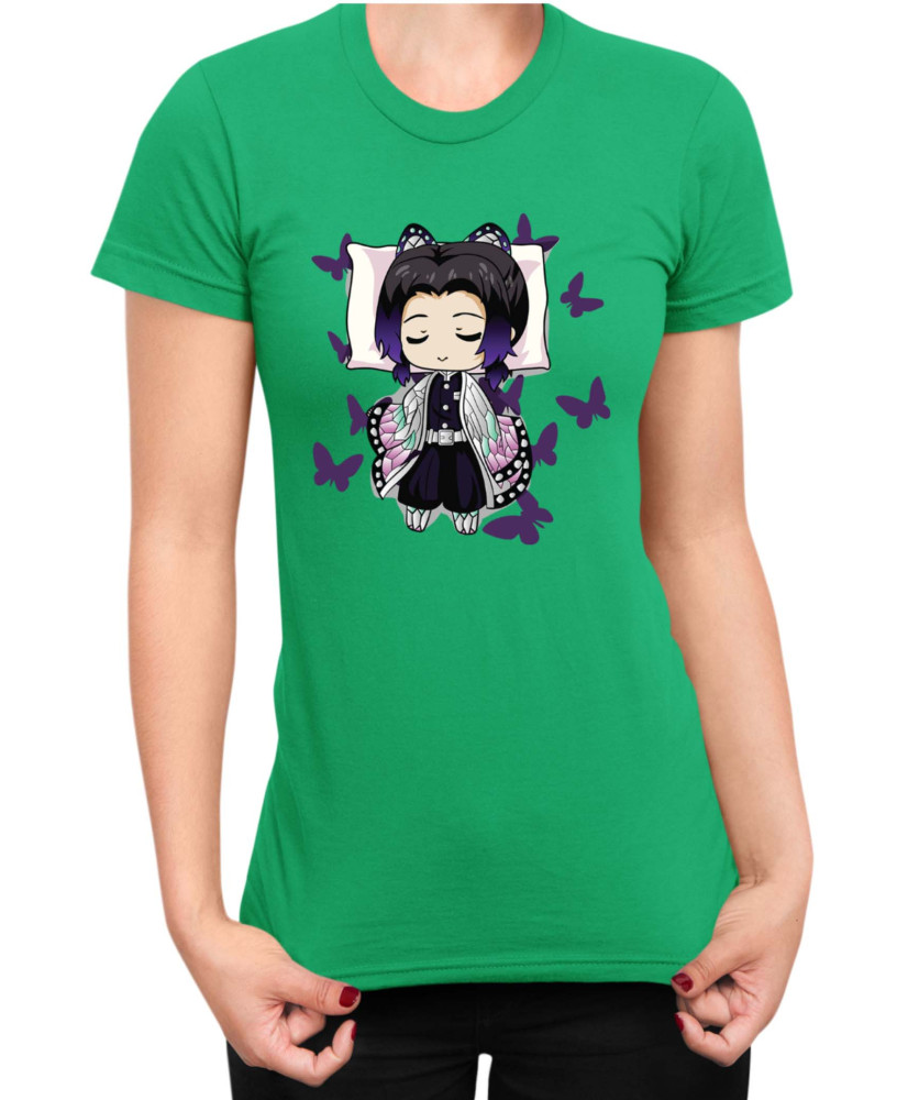 Дамска Тениска Demon Slayer Kimetsu No Yaiba Shinobusleep Дамска Тениска Demon Slayer Kimetsu No Yaiba Shinobusleep