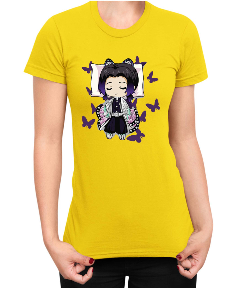 Дамска Тениска Demon Slayer Kimetsu No Yaiba Shinobusleep Дамска Тениска Demon Slayer Kimetsu No Yaiba Shinobusleep