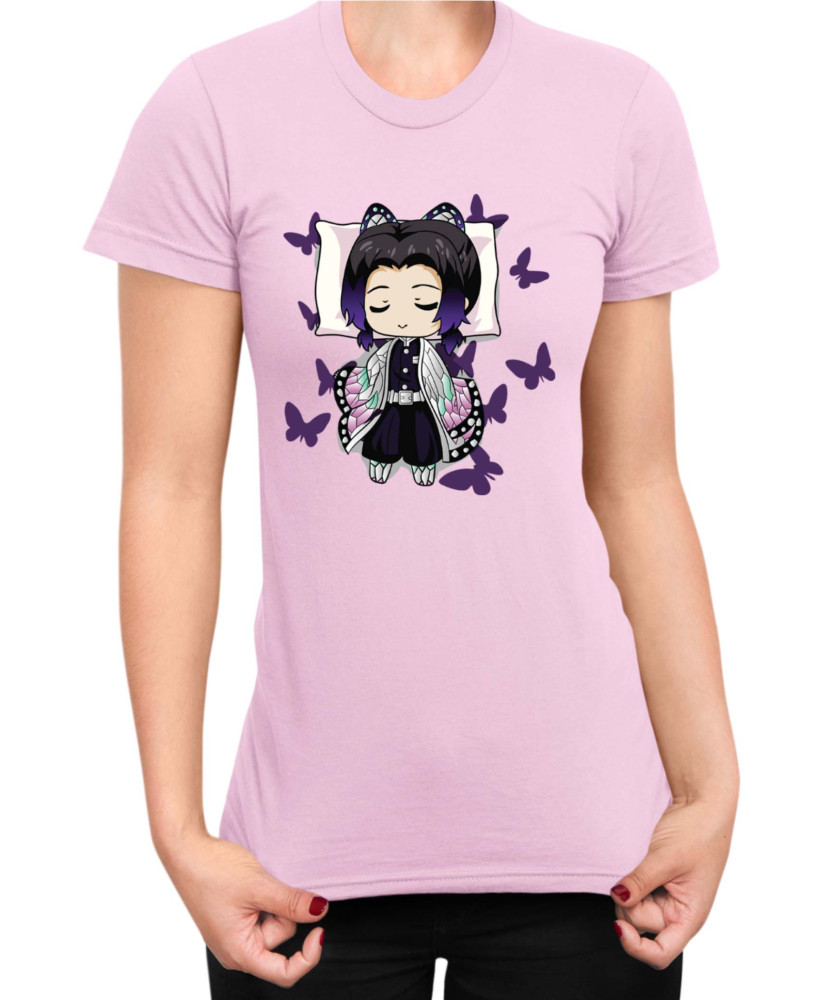 Дамска Тениска Demon Slayer Kimetsu No Yaiba Shinobusleep Дамска Тениска Demon Slayer Kimetsu No Yaiba Shinobusleep