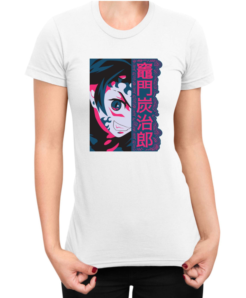 Дамска Тениска Demon Slayer Kimetsu No Yaiba Tanjirodemon Дамска Тениска Demon Slayer Kimetsu No Yaiba Tanjirodemon