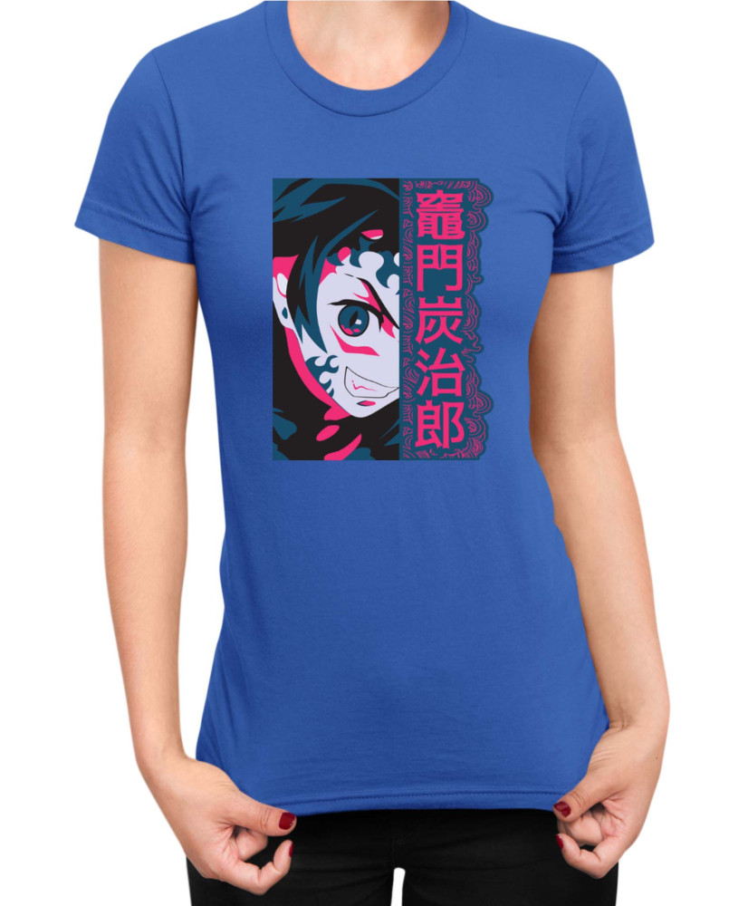 Дамска Тениска Demon Slayer Kimetsu No Yaiba Tanjirodemon Дамска Тениска Demon Slayer Kimetsu No Yaiba Tanjirodemon