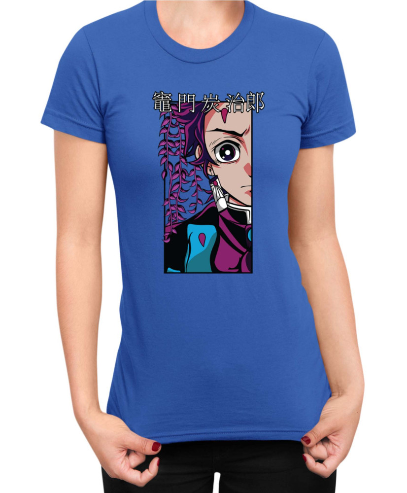Дамска Тениска Demon Slayer Kimetsu No Yaiba Tanjiroface Дамска Тениска Demon Slayer Kimetsu No Yaiba Tanjiroface