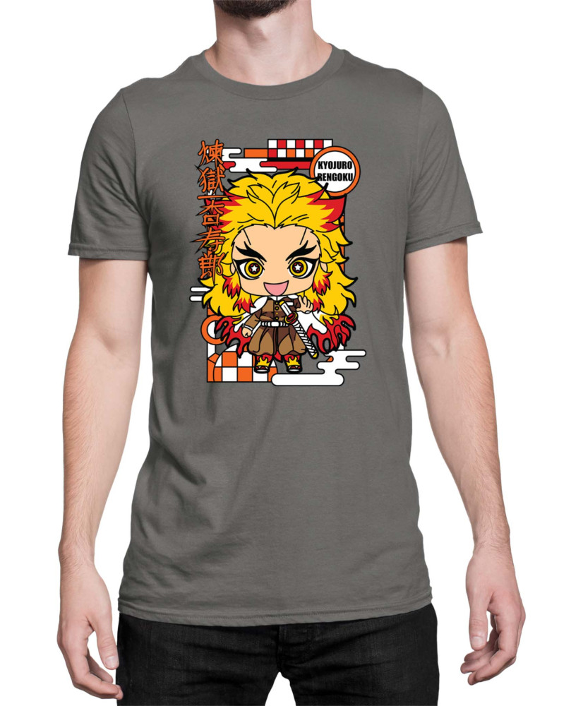 Мъжка Тениска Demon Slayer Kimetsu No Yaiba Chibirengoku