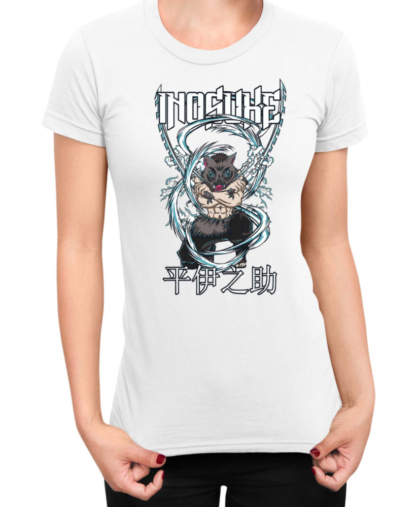 Дамска Тениска Demon Slayer Kimetsu No Yaiba Inosuke Boar Дамска Тениска Demon Slayer Kimetsu No Yaiba Inosuke Boar