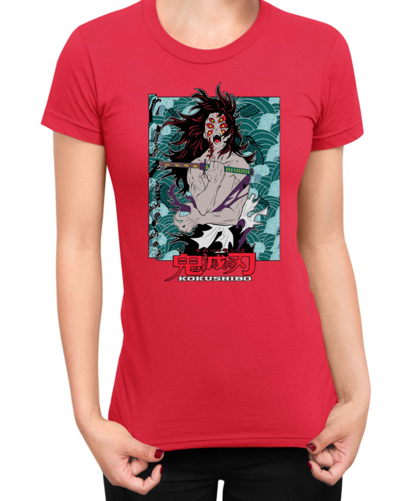 Дамска Тениска Demon Slayer Kimetsu No Yaiba Kokushibo Rank Дамска Тениска Demon Slayer Kimetsu No Yaiba Kokushibo Rank