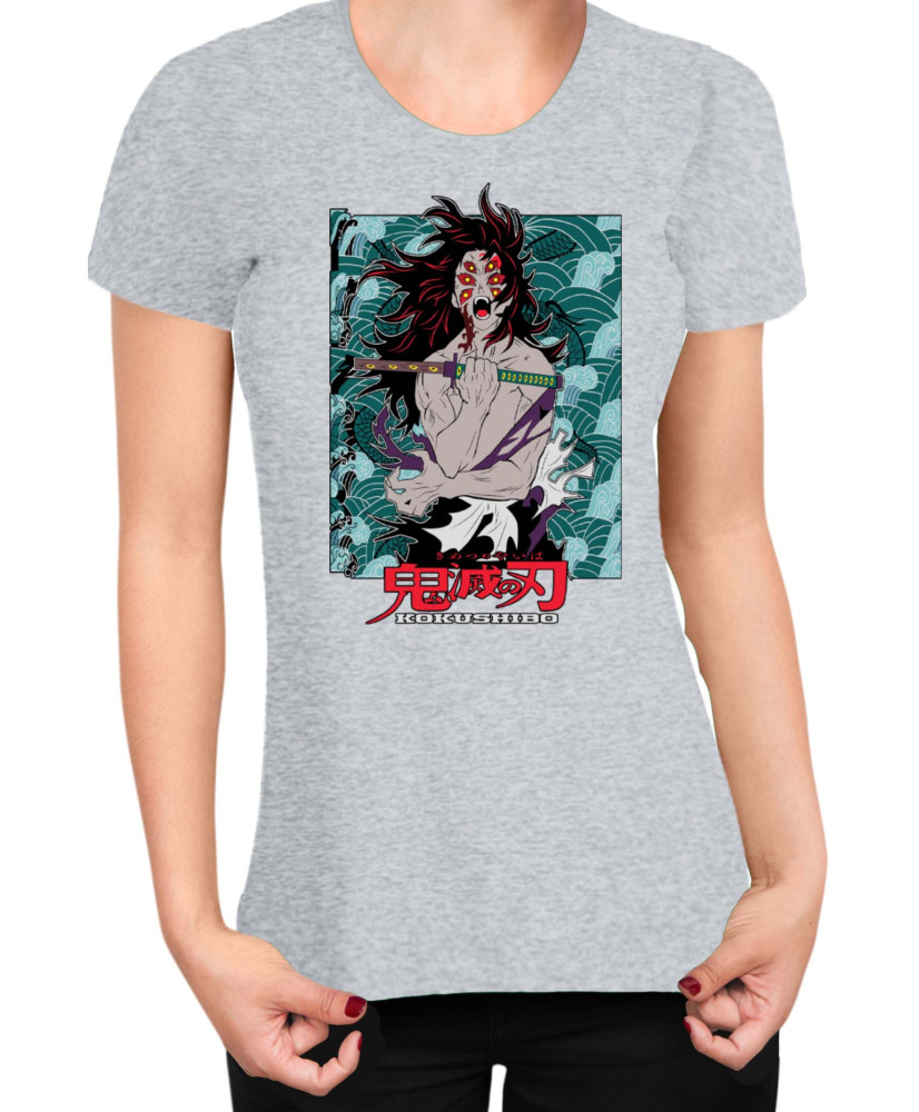 Дамска Тениска Demon Slayer Kimetsu No Yaiba Kokushibo Rank Дамска Тениска Demon Slayer Kimetsu No Yaiba Kokushibo Rank