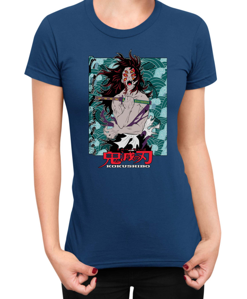 Дамска Тениска Demon Slayer Kimetsu No Yaiba Kokushibo Rank Дамска Тениска Demon Slayer Kimetsu No Yaiba Kokushibo Rank