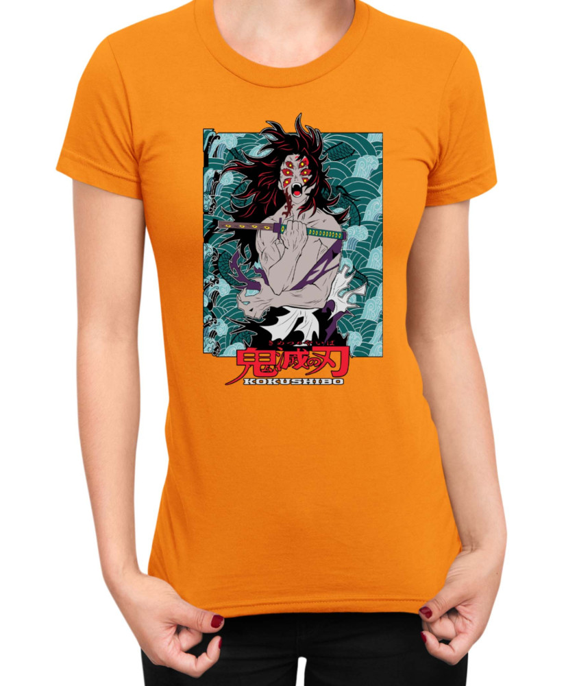 Дамска Тениска Demon Slayer Kimetsu No Yaiba Kokushibo Rank Дамска Тениска Demon Slayer Kimetsu No Yaiba Kokushibo Rank
