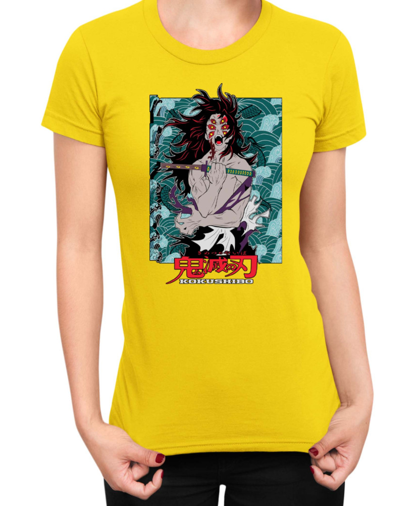 Дамска Тениска Demon Slayer Kimetsu No Yaiba Kokushibo Rank Дамска Тениска Demon Slayer Kimetsu No Yaiba Kokushibo Rank