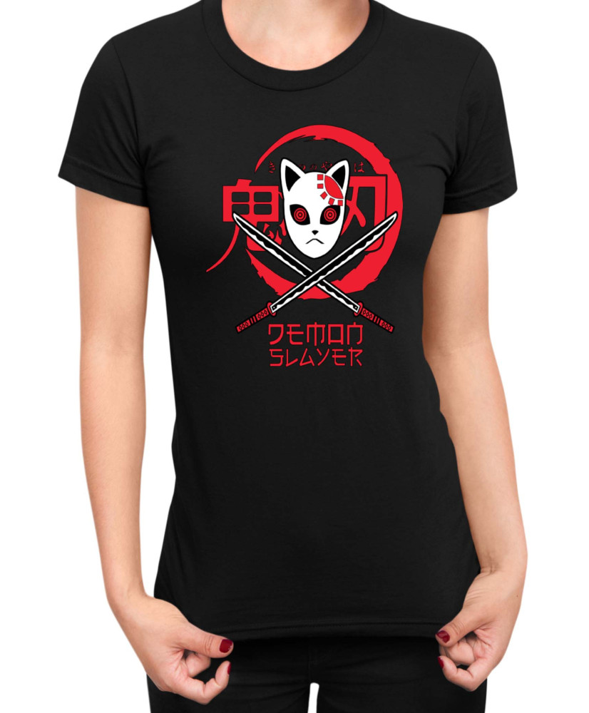 Дамска Тениска Demon Slayer Kimetsu No Yaiba Tengu Mask Дамска Тениска Demon Slayer Kimetsu No Yaiba Tengu Mask