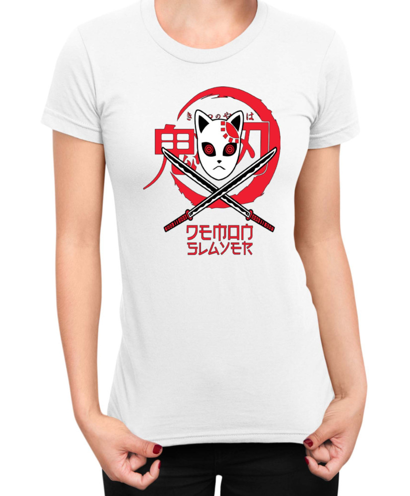 Дамска Тениска Demon Slayer Kimetsu No Yaiba Tengu Mask Дамска Тениска Demon Slayer Kimetsu No Yaiba Tengu Mask