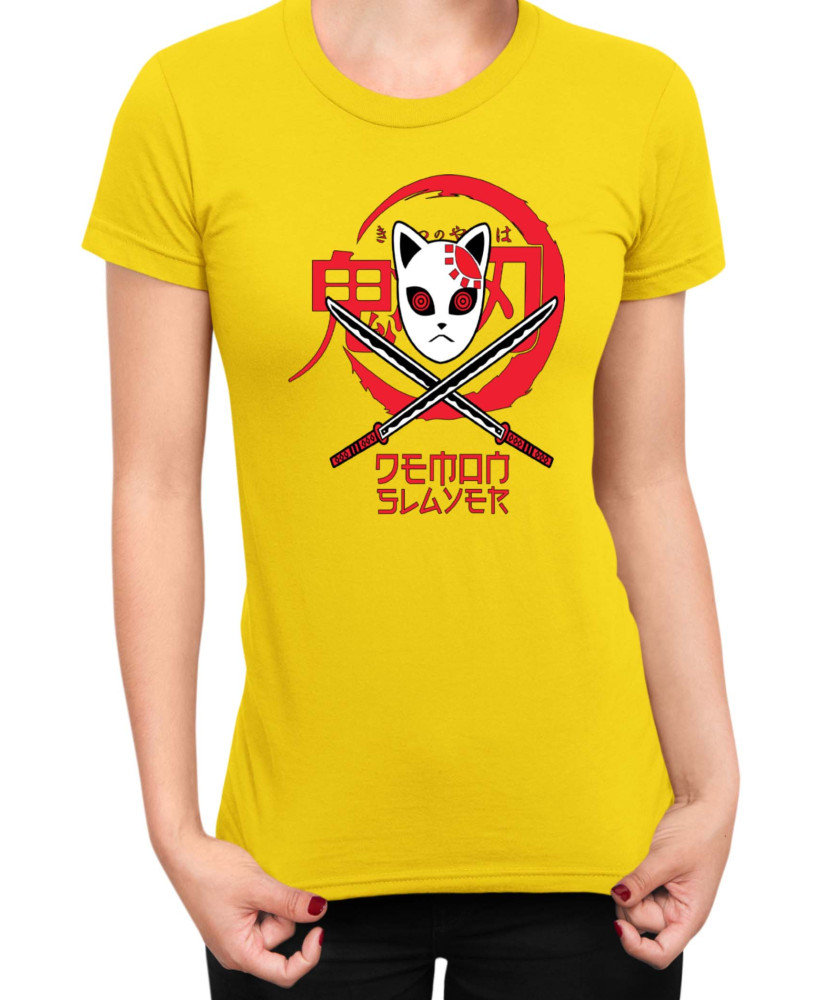 Дамска Тениска Demon Slayer Kimetsu No Yaiba Tengu Mask Дамска Тениска Demon Slayer Kimetsu No Yaiba Tengu Mask
